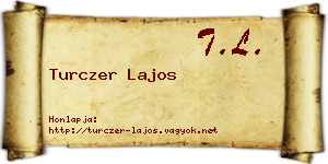 Turczer Lajos névjegykártya